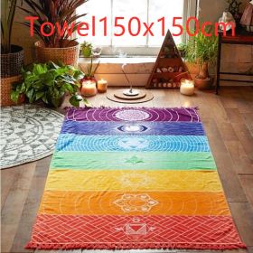 Better Quality Made Of Cotton Mandala Blanket (Option: Towel150x150cm)