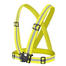 1pc Highlight Reflective Straps; Clothing Adjustable Safety Vest; Elastic Band For Adults And Children; Night Running Riding Gear (Color: Yellow)