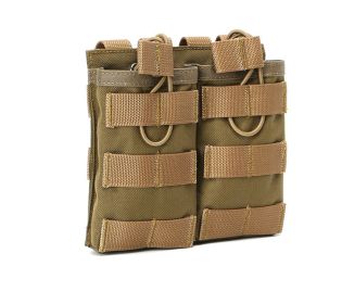 Molle Open Top Double Triple Mag Pouch (Color: Khaki, size: Double)