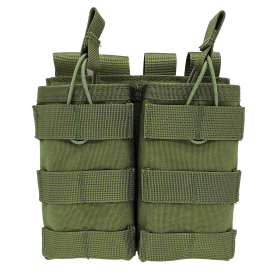 Molle Open Top Double Triple Mag Pouch (Color: Green, size: Double)